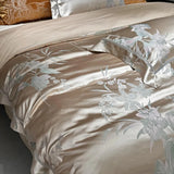 1000TC Egyptian Cotton Soft Silky Satin Jacquard Luxury Bedding Set Smooth Duvet Cover Flat/Fitted Bed Sheet Pillowcases 4Pcs