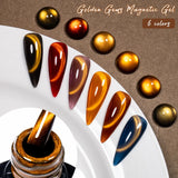 10ml Golden Gems Cat Magnetic Gel Nail Polish Gold Light Magnetic Semi Permanent Soak Off UV LED Gel Varnish Nail Supplies DIY