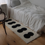Long Tufting Geometric Bedside Rug Soft Mat Corridor Carpet Kids Bedroom Floor Foot Pad Aesthetic Home Room Winter Warm Decor