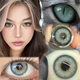 Prescription Half Year Disposable Colored Contact Lenses | 1Pair Natural Grey Color Contacts Beauty Cosmetics