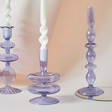 Floriddle Glass Candlesticks Lilac Candle Holders Wedding Table Centerpieces Nordic Home Decoration Christmas Gift