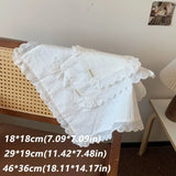 Korean Style Soft Flounced Lace Ruffle Placemats Dust-proof Multi-purpose Lace Napkins Coasters Photo Props