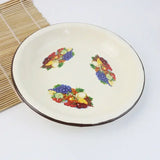 European and American thick enamel plate, classic fruit plate, 20/24 cm, large cutlery, garden, enameled kitchen plates durable