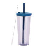 700ml,Double-Layer Straw Cup/MUG,Drinkware,Environmentally Friendly Plastic,Large Diameter,Transparent Milk Tea Cup,Holiday Gift