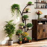 165cm Tall Indoor Plant Stand Metal Plant Flower Display Shelf with Grow Lights Tree-Shaped Plant Rack for Home, Patio