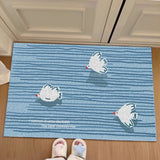 Seagull PVC Welcome Doormat Chic Cartoon Birds Cuttable House Entrance Mat Carpet Anti Dust Pad Outdoor Aesthetic Home Decor