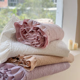 2 pcs Quilted Soft Pillow Sham with Ruffles 48x74cm Home Decorative Pillow Case Flower Printed Pillowcases Covers