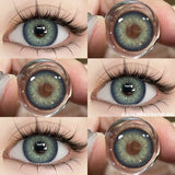Color Contact Lenses for Eyes Gray Lense Brown Contact Blue Eyes Lenses Colorful Makeup Contact Lens Yearly 2pcs/pair