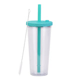 700ml,Double-Layer Straw Cup/MUG,Drinkware,Environmentally Friendly Plastic,Large Diameter,Transparent Milk Tea Cup,Holiday Gift