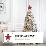 25CM Red Gold Glitter Star Christmas Decoration Xmas Tree Topper for Home Decor Ornaments Navidad New Year 2025 Gifts Accessory