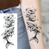 1 Sheet Realistic Flying Birds Flowers Temporary Tattoos For Women Girls Waterproof Long Lasting Fake Tattoo Sticker 3D Body Art