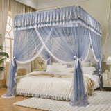 Boutique Embroidery Mosquito Net for Summer with Bracket Palace Bed Curtain Tent for Girls Bedroom Home Decor