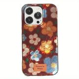 Perforated Vortex Retro Small Flower Phone Case For iPhone 15 Cases iPhone 11 12 13 14 16 Pro Max XS X XR 7 8 Plus SE 2022 Cover