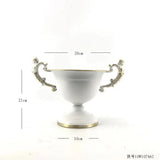2pcs White Wrought Iron Flower Pot European Metal Flower Arranger Wedding Event Table Flower Decoration Retro Vase Ornaments