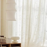 Cartoon Animal Embossed Flocking Tulle Kids Curtains Giraffe Elephant Jacquard Design Sheer Window Curtains for Boys Girls Room