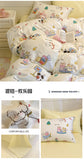 Washed Cotton Pastoral Girls Flower Bedding Sets Bed Linens Quilt Cover Sheet Set Simple Bedspread High Quality Home Textiles