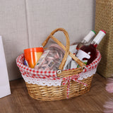 Oval Pastoral Willow Woven Handwoven Storage Basket Fruit Basket Egg Basket Vegetable Basket Picnic Basket