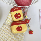 lovely red apple silicone earphone case for airpods 1 2 3 4 pro 2 soft cover cute star key chain shockproof bumper