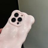 Lovely Pink 3D Bubble Gloss Silicone Shockproof Phone Back Cover Fundas Case For iPhone 11 12 13 14 15 16 Pro Max Plus Coque
