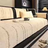 1PC Sofa Cushion Winter Thickened New Non-slip Light Luxury One-piece Plush Seat Cushion Cover Towel Home Textile