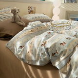 Cartoon  Pure Cotton Breathable Double Layer Muslin Bedding Set Quilt Cover eet Bedding Accories Four Piec...