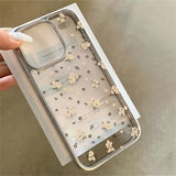 Cute Flowers Clear Case for Iphone 16 15 14 13 12 Pro Max Soft Floral Transparent Back Cover
