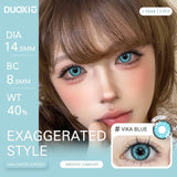 2Pcs Exaggerated Colorful Series Large Diameter 0 Power Contact Lenses, Ultra Soft Comfort Annual Wear for Cosplay & Even