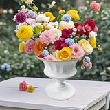 2pcs White Wrought Iron Flower Pot European Metal Flower Arranger Wedding Event Table Flower Decoration Retro Vase Ornaments