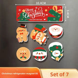 Festive Christmas Fridge Magnets Cartoon Santa Snowman Reindeer Magnets Refrigerator Decor Holiday Home Decorations