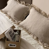 Korean adult double-layer ruffled lace A pair of pillowcases