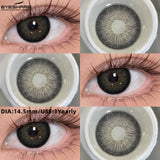 1 Pair Fashion Colored Contact Lenses Popular Natural Gray Brown Beauty Pupils Black Eyes Lens Yearly Blue Eyes Contact