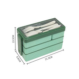 3 Layers Lunch Box Stackable Bento Boxes For Adults Office Students Lunch Box With Fork Spoon Microwave Food Storage Container