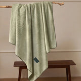 Ikeehome  new Japanese-style solid color simple color woven jacquard casual blanket office lunch break sleeping blanket sofa blanket