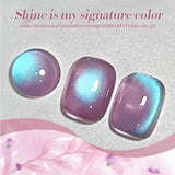 10ml/15ml Hyacinth Cat Magnetic Gel Nail Polish Purple Jelly Glass Shine Soak Off UV Salon Nail Art Home Manicure