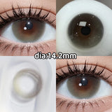 Big Diameter Natural Brown Colored Contacts 2pcs High Moisture Half Yearly Lenses 0.00D No Power for Party Daily Wear