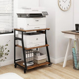 23.6"x19.7" Large Printer Stand,3 Tier Printer Table with Charging Station, Rolling Cart with Adjustable Storage Shelf·Hot Sale