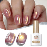 10ml Leopard Cat Magnetic Eye Gel Nail Polish Autumn Night Coffee Brown Glass Beads Soak Off UV LED Manicure Nail Ar