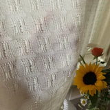 Checkered Pattern White Tassels Blackout Curtain Decorate Living Room Coffee Shop Short Curtains Decorative Atmosphere Curtains