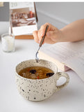 Nordic Style Matte Splashed Ink Drinking Mug Household Simple Breakfast Milk Cups Fashion Office Handgrip Large Coffee Cup