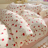 Ins Bedding Set Refreshing New Blue Wind CHIME  Four PIECE Set On Bed Washing Cotton Bed Sheet Bed Sheet Dormitory 3pcs