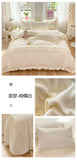 Princess Style Girls Bedding Set Ruffle Duvet Cover With Lace Korean Four Piece Set Quilt Cover Pillowcase Wedding Bedroom Decor