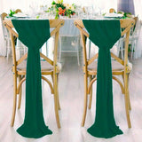 12Pcs Wedding Chair Sashes 7x108Inch Sheer Chiffon Chair Fabric Covers for Party Christmas Bridal Baby Shower Wedding Decoration