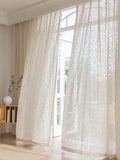French Style Living Room Curtain Cream Beige Bedroom Decorative Curtains Floral Pattern Light-transmitting Study Curtains IG 커튼