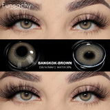 0~-6.00 Myopia Lenses 1 Pair Colored Contact Lenses with Degree Natural Eye Contact Prescription Lens Fashion Lenses