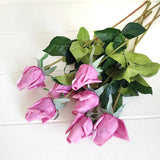 11pcs/Lot Rose Artificial Flowers Real Rose Touch Flowers Home for Decorations Wedding Party or Birthday Bouquet