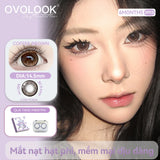 2pcs Ice Blue Colored Contact Lenses Natural Brown Prescription Lenses Big Eyes Soft Cosmetic Contacts for Daily Wear