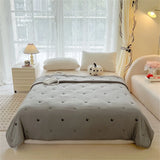 Embroidered Summer Quilt Washed Cotton Girl Home Comfortable Skin Friendly Soft Air-Conditioned Thin Quilted Queen Size Blankets