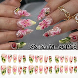 10Pcs Gradient Art Ladybug Flower Press On Nail Glossy Design Ladybug Flower Fake Nail Casual Look Ladybug Flower False Nail