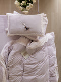 Ikeehome  Thiened Double-Sided Milk Velvet Four-Piece Set Carved Coral Velvet Warm Bedding Cover Winter Bed Canopy Kit Princ Sle...