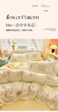 Korean Princess Style 4Pcs Floral Ruffles Bedding Set Single Queen Size Soft Skin-friendly Washed Cotton Duvet Cover Pillowcase